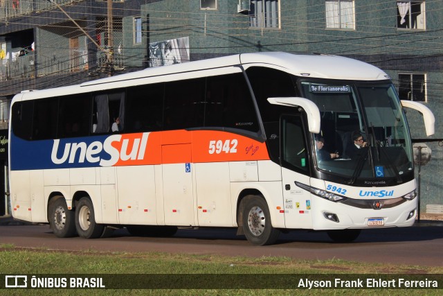 Unesul de Transportes 5942 na cidade de Cascavel, Paraná, Brasil, por Alyson Frank Ehlert Ferreira. ID da foto: 10103536.