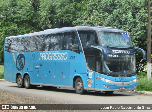 Auto Viação Progresso 6058 na cidade de Recife, Pernambuco, Brasil, por Joao Paulo Nascimento Silva. ID da foto: 10102679.