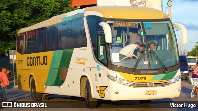 Empresa Gontijo de Transportes 7075 na cidade de Feira de Santana, Bahia, Brasil, por Victor Hugo. ID da foto: 10054680.