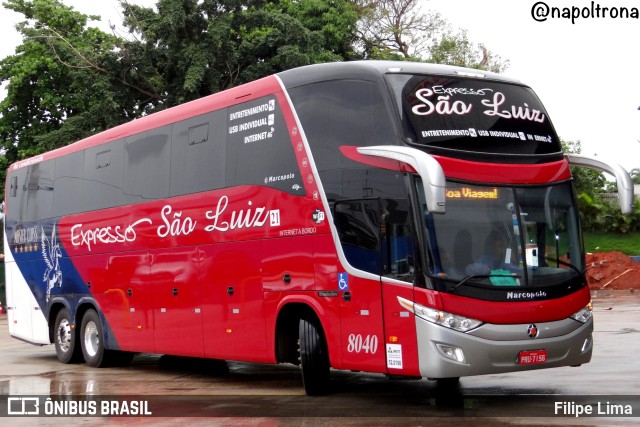 Expresso São Luiz 8040 na cidade de Goiânia, Goiás, Brasil, por Filipe Lima. Número da foto: #10054448.