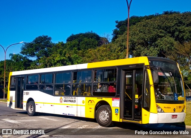 Viação Metrópole Paulista - Zona Leste 3 1891 na cidade de São Paulo, São Paulo, Brasil, por Felipe Goncalves do Vale. ID da foto: 10053227.