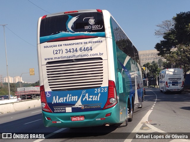 Marlim Azul Turismo 2828 na cidade de São Paulo, São Paulo, Brasil, por Rafael Lopes de Oliveira. ID da foto: 10105753.