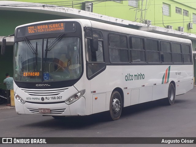 Transportes e Turismo Alto Minho RJ 168.007 na cidade de Nova Iguaçu, Rio de Janeiro, Brasil, por Augusto César. Número da foto: #10105798.