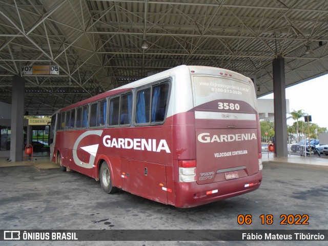 Expresso Gardenia 3580 na cidade de Varginha, Minas Gerais, Brasil, por Fábio Mateus Tibúrcio. ID da foto: 10106065.