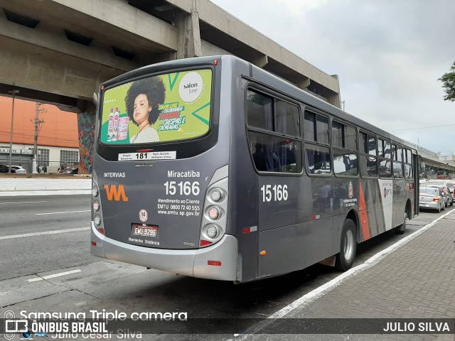 Viação Miracatiba 15.166 na cidade de São Paulo, São Paulo, Brasil, por JULIO SILVA. ID da foto: 10105616.