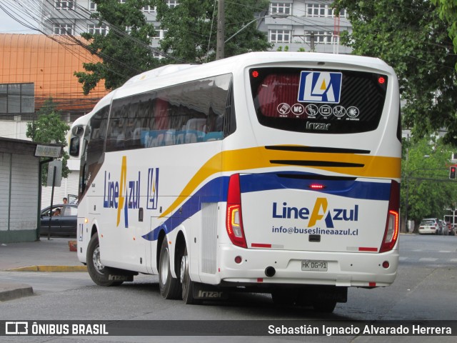 Buses Linea Azul 608 na cidade de Talca, Talca, Maule, Chile, por Sebastián Ignacio Alvarado Herrera. ID da foto: 10108584.