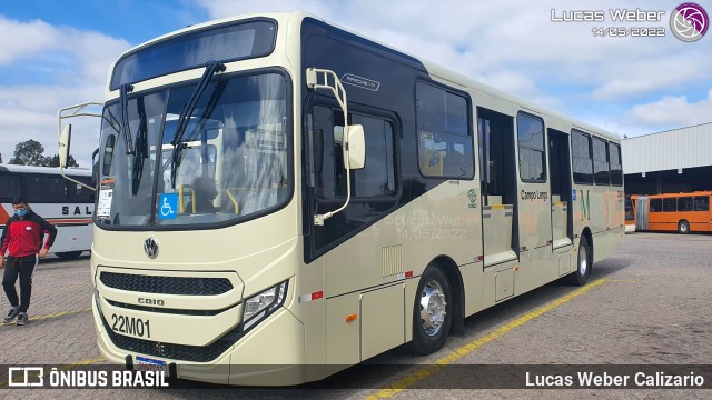 Empresa de Ônibus Campo Largo 22M01 na cidade de Curitiba, Paraná, Brasil, por Lucas Weber Calizario. ID da foto: 10110791.