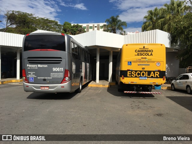 Empresa de Ônibus Pássaro Marron 90611 na cidade de Queluz, São Paulo, Brasil, por Breno Vieira. Número da foto: #10109994.