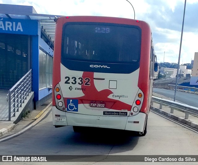 Expresso CampiBus 2332 na cidade de Campinas, São Paulo, Brasil, por Diego Cardoso da Silva. ID da foto: 10110613.