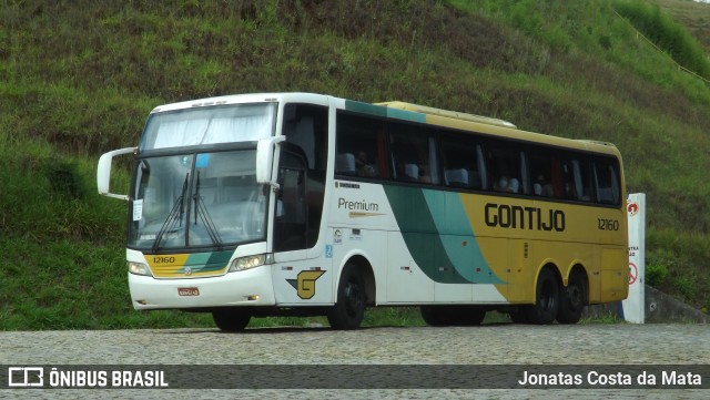 Empresa Gontijo de Transportes 12160 na cidade de João Monlevade, Minas Gerais, Brasil, por Jonatas Costa da Mata. ID da foto: 10108777.