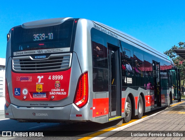 Express Transportes Urbanos Ltda 4 8999 na cidade de São Paulo, São Paulo, Brasil, por Luciano Ferreira da Silva. Número da foto: #10110018.