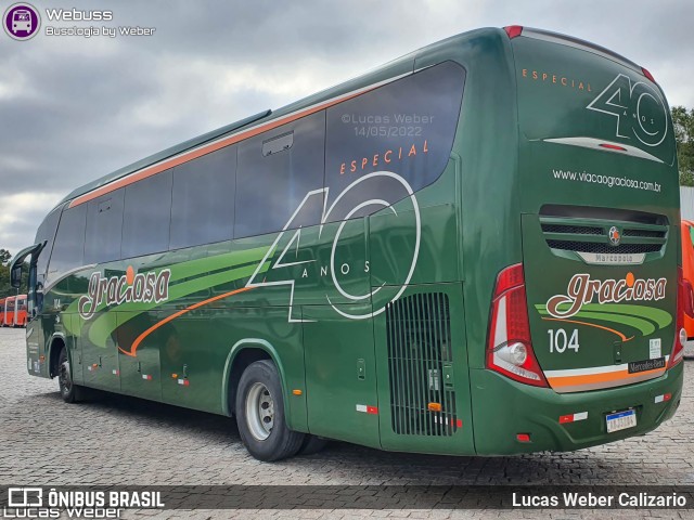 Viação Graciosa 104 na cidade de Curitiba, Paraná, Brasil, por Lucas Weber Calizario. Número da foto: #10112162.