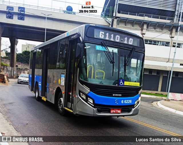 Transwolff Transportes e Turismo 6 6226 na cidade de São Paulo, São Paulo, Brasil, por Lucas Santos da Silva. ID da foto: 10112764.