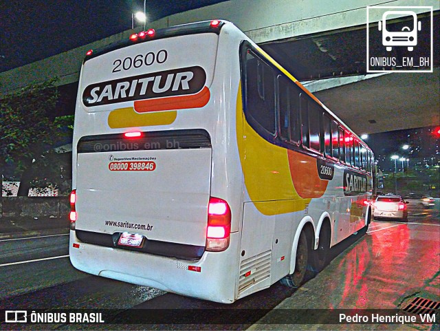 Saritur - Santa Rita Transporte Urbano e Rodoviário 20600 na cidade de Belo Horizonte, Minas Gerais, Brasil, por Pedro Henrique VM. ID da foto: 10113549.