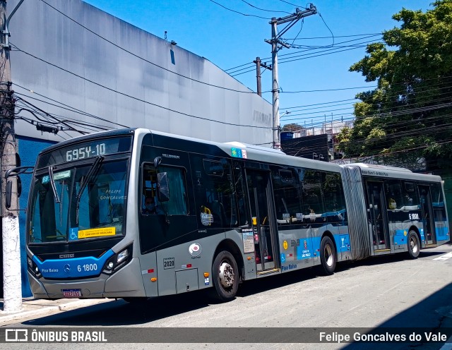 Viação Grajaú S.A. 6 1800 na cidade de São Paulo, São Paulo, Brasil, por Felipe Goncalves do Vale. ID da foto: 10114110.