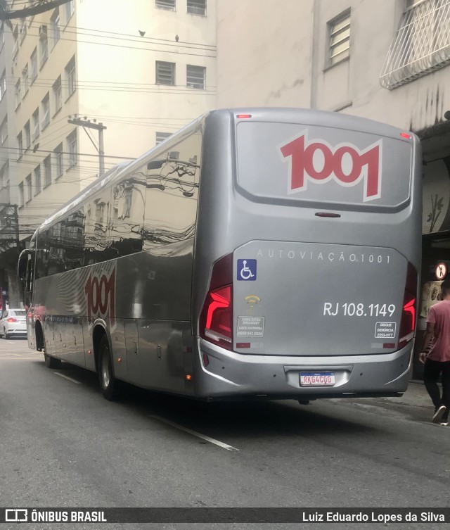 Auto Viação 1001 RJ 108.1149 na cidade de Niterói, Rio de Janeiro, Brasil, por Luiz Eduardo Lopes da Silva. ID da foto: 10113516.