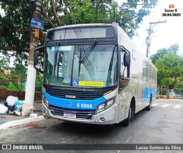 Transwolff Transportes e Turismo 6 6906 na cidade de São Paulo, São Paulo, Brasil, por Lucas Santos da Silva. Número da foto: #10112794.