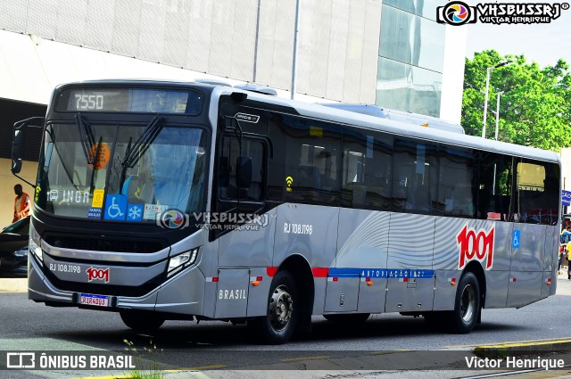 Auto Viação 1001 RJ 108.1198 na cidade de Rio de Janeiro, Rio de Janeiro, Brasil, por Victor Henrique. ID da foto: 10114465.