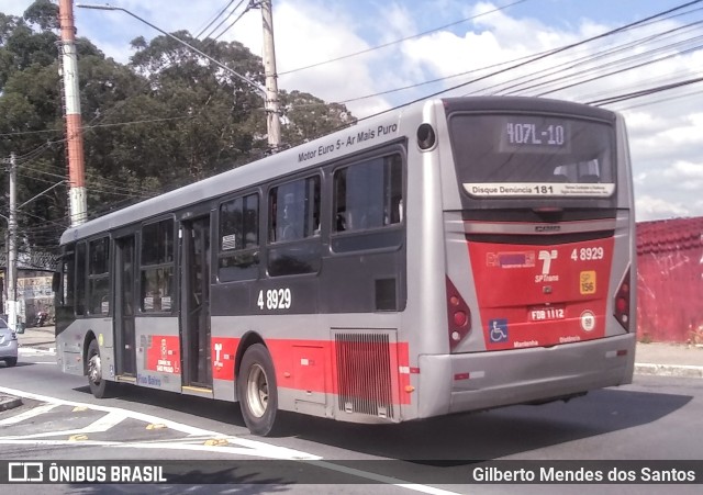 Express Transportes Urbanos Ltda 4 8929 na cidade de São Paulo, São Paulo, Brasil, por Gilberto Mendes dos Santos. ID da foto: 10116435.