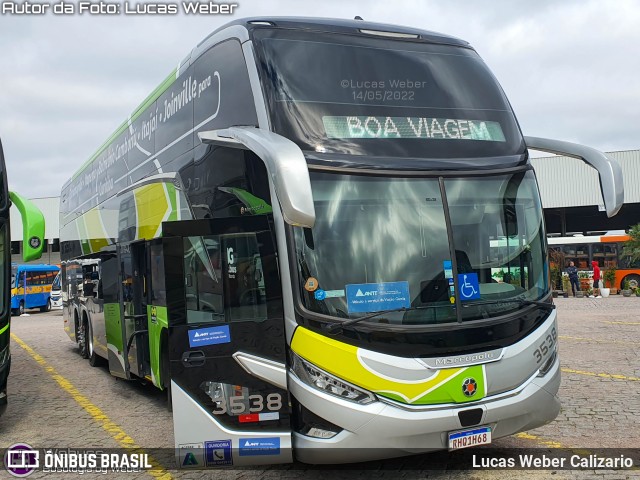 Brasil Sul Linhas Rodoviárias 3538 na cidade de Curitiba, Paraná, Brasil, por Lucas Weber Calizario. ID da foto: 10120529.