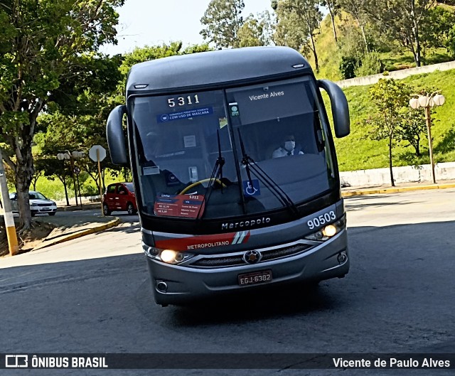 Empresa de Ônibus Pássaro Marron 90503 na cidade de Aparecida, São Paulo, Brasil, por Vicente de Paulo Alves. ID da foto: 10120246.