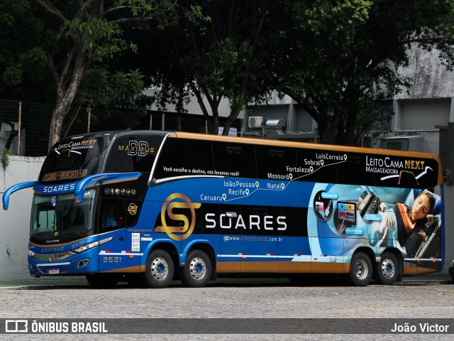 Soares Turismo e Fretamento 3521 na cidade de Fortaleza, Ceará, Brasil, por João Victor. ID da foto: 10123490.