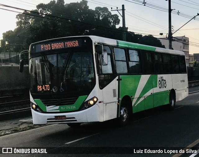 Viação Elite RJ 176.036 na cidade de Barra Mansa, Rio de Janeiro, Brasil, por Luiz Eduardo Lopes da Silva. ID da foto: 10124886.