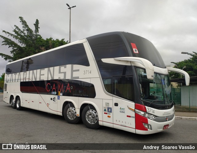 Auto Viação Catarinense 3714 na cidade de São Paulo, São Paulo, Brasil, por Andrey  Soares Vassão. Número da foto: #10124581.