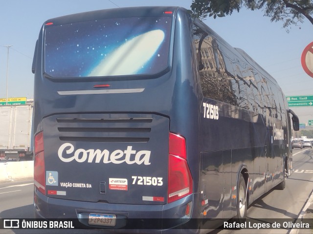 Viação Cometa 721503 na cidade de São Paulo, São Paulo, Brasil, por Rafael Lopes de Oliveira. Número da foto: #10123598.