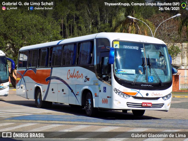 Cadatur Transportes e Turismo 600 na cidade de Campo Limpo Paulista, São Paulo, Brasil, por Gabriel Giacomin de Lima. ID da foto: 10124964.