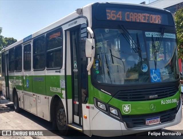 Viação Vera Cruz RJ 205.086 na cidade de Rio de Janeiro, Rio de Janeiro, Brasil, por Felipe Bernardo. ID da foto: 10127694.