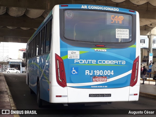 Viação Ponte Coberta RJ 190.004 na cidade de Nilópolis, Rio de Janeiro, Brasil, por Augusto César. Número da foto: #10128652.