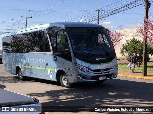 Viação Garcia 83006 na cidade de Apucarana, Paraná, Brasil, por Carlos Vinicius Estevão Menezes. ID da foto: 10132742.