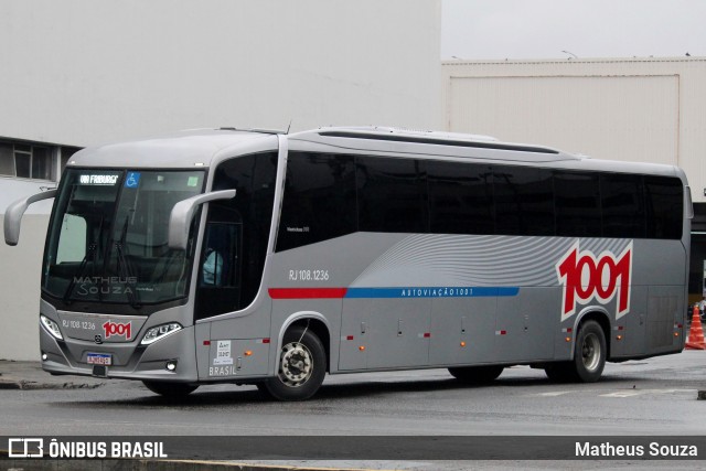 Auto Viação 1001 RJ 108.1236 na cidade de Rio de Janeiro, Rio de Janeiro, Brasil, por Matheus Souza. ID da foto: 10134197.