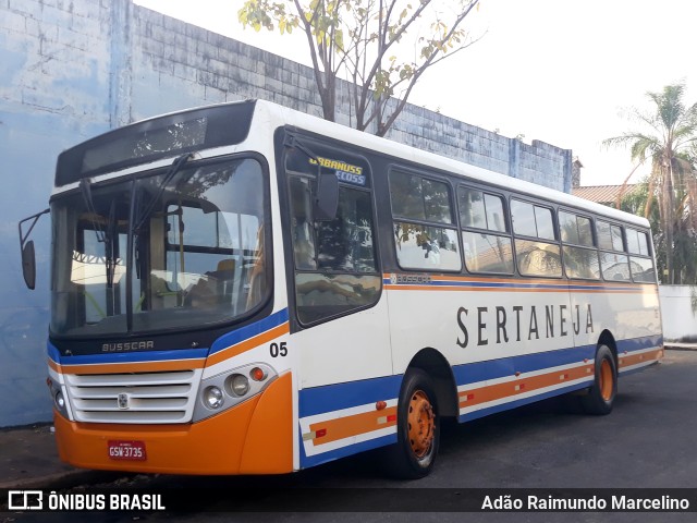 Viação Sertaneja 05 na cidade de Três Marias, Minas Gerais, Brasil, por Adão Raimundo Marcelino. Número da foto: #10135129.