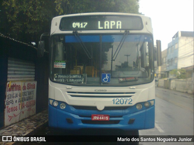 Concessionária Salvador Norte - CSN Transportes 12072 na cidade de Salvador, Bahia, Brasil, por Mario dos Santos Nogueira Junior. ID da foto: 10133984.