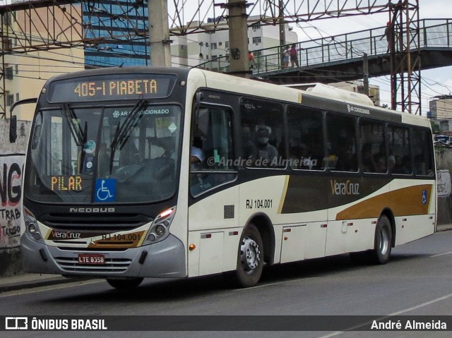 Auto Ônibus Vera Cruz RJ 104.001 na cidade de Duque de Caxias, Rio de Janeiro, Brasil, por André Almeida. Número da foto: #10135119.