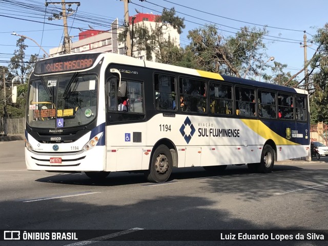 Viação Sul Fluminense 1194 na cidade de Volta Redonda, Rio de Janeiro, Brasil, por Luiz Eduardo Lopes da Silva. ID da foto: 10133575.