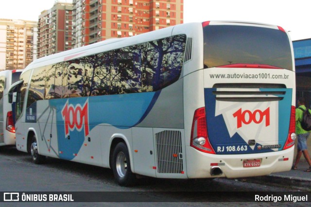 Auto Viação 1001 RJ 108.663 na cidade de Rio de Janeiro, Rio de Janeiro, Brasil, por Rodrigo Miguel. ID da foto: 10056152.