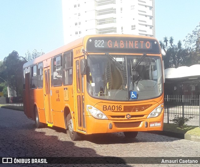 Transporte Coletivo Glória BA016 na cidade de Curitiba, Paraná, Brasil, por Amauri Caetano. Número da foto: #10056164.