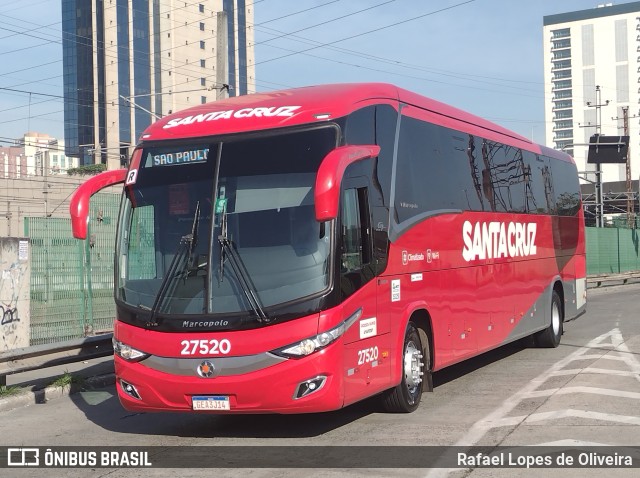 Viação Santa Cruz 27520 na cidade de São Paulo, São Paulo, Brasil, por Rafael Lopes de Oliveira. Número da foto: #10135572.