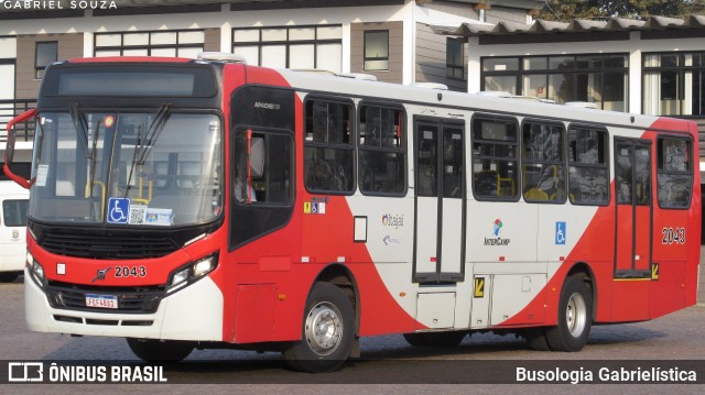 Itajaí Transportes Coletivos 2043 na cidade de Campinas, São Paulo, Brasil, por Busologia Gabrielística. Número da foto: #10137345.
