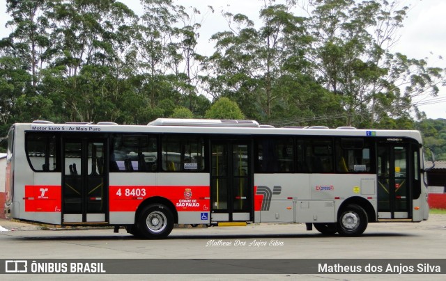 Express Transportes Urbanos Ltda 4 8403 na cidade de São Paulo, São Paulo, Brasil, por Matheus dos Anjos Silva. ID da foto: 10136460.