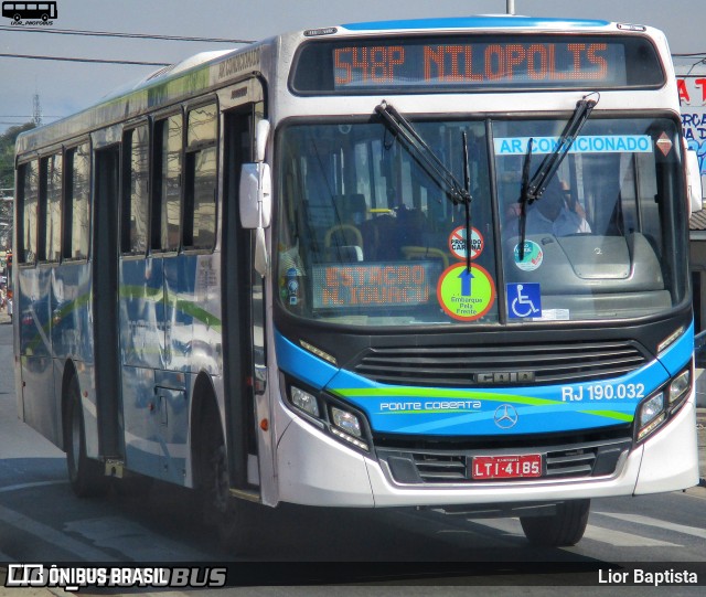 Viação Ponte Coberta RJ 190.032 na cidade de Nova Iguaçu, Rio de Janeiro, Brasil, por Lior Baptista. Número da foto: #10059994.