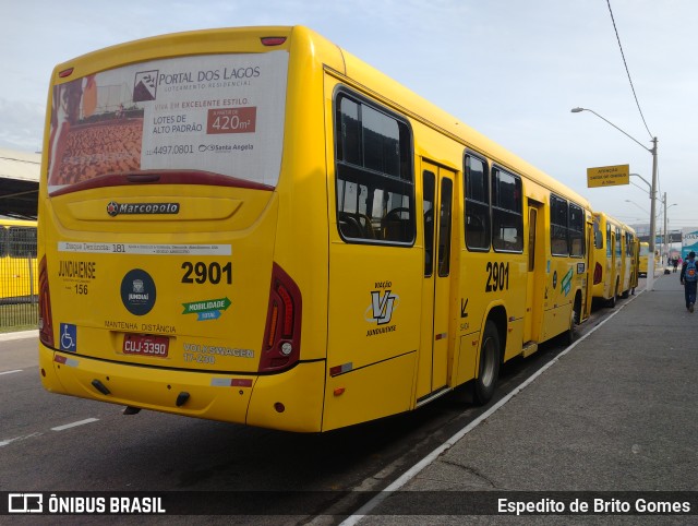 Viação Jundiaiense 2901 na cidade de Jundiaí, São Paulo, Brasil, por Espedito de Brito Gomes. Número da foto: #10058740.