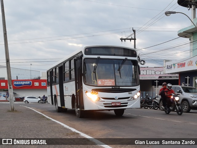 Transvida Transporte Coletivo 1843 na cidade de Ji-Paraná, Rondônia, Brasil, por Gian Lucas  Santana Zardo. Número da foto: #10061190.