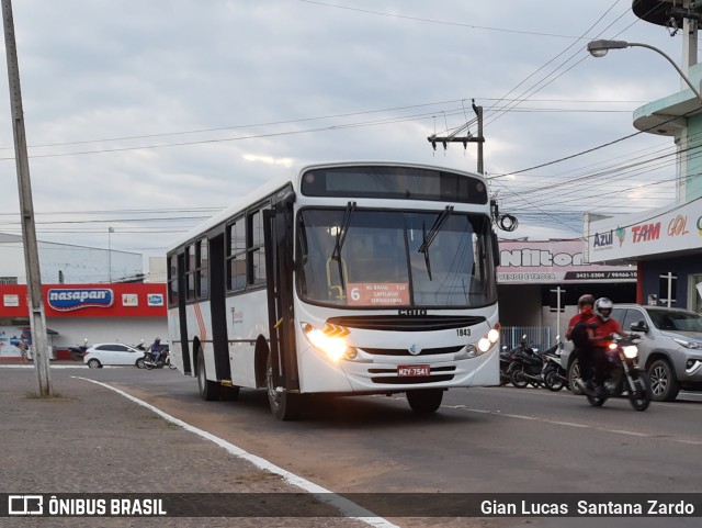 Transvida Transporte Coletivo 1843 na cidade de Ji-Paraná, Rondônia, Brasil, por Gian Lucas  Santana Zardo. ID da foto: 10061190.