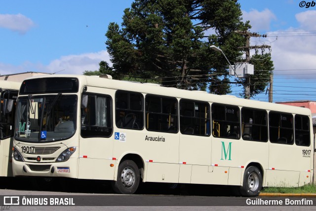 Araucária Transportes Coletivos 19017 na cidade de Araucária, Paraná, Brasil, por Guilherme Bomfim. ID da foto: 10063496.