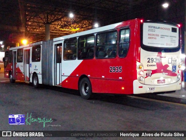 Itajaí Transportes Coletivos 2935 na cidade de Campinas, São Paulo, Brasil, por Henrique Alves de Paula Silva. Número da foto: #10060582.