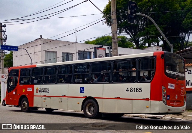 Express Transportes Urbanos Ltda 4 8165 na cidade de São Paulo, São Paulo, Brasil, por Felipe Goncalves do Vale. Número da foto: #10061853.